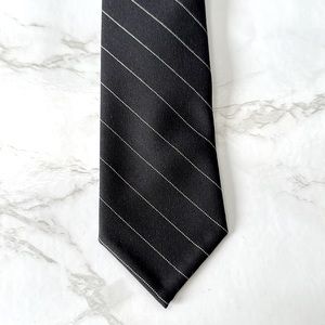 Brooks Brothers Classic Black with Thin White Strip Tie